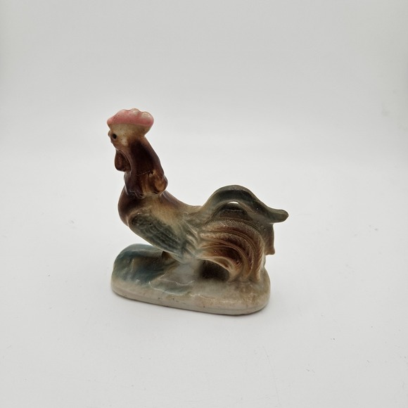 Vintage Japan Rooster Figurine Mid Century Ceramic Farmhouse Chicken Decor - Picture 2 of 7